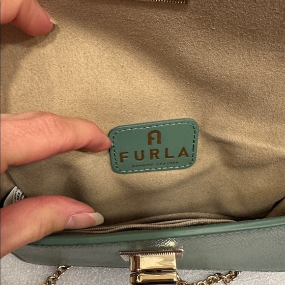 Furla 1927 green mini crossbody shoulder bag purse - Picture 7 of 8